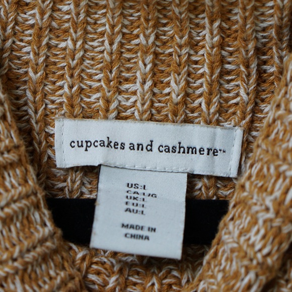 Cupcakes & Cashmere Mock Neck
Marled Knit Sweater Cotton Caramel Brown Size L - Picture 4 of 4